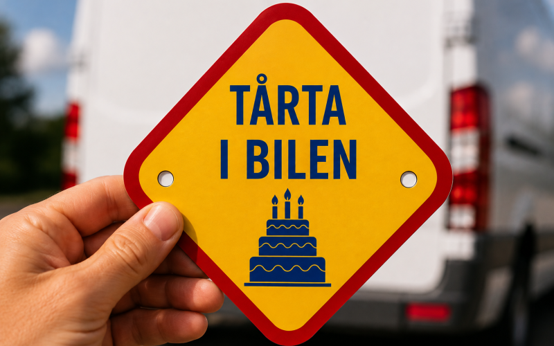 tårta i bilen